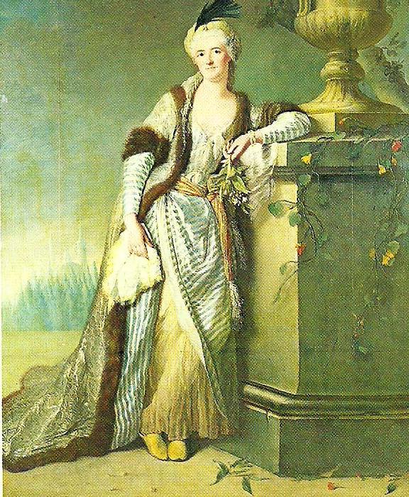 Aved, Jacques-Andre-Joseph the marquise de saint-maur Norge oil painting art